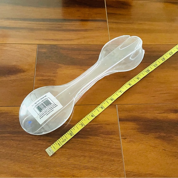 Clear Acrylic Fork & Spoon Salad Server Set - Picture 5 of 5